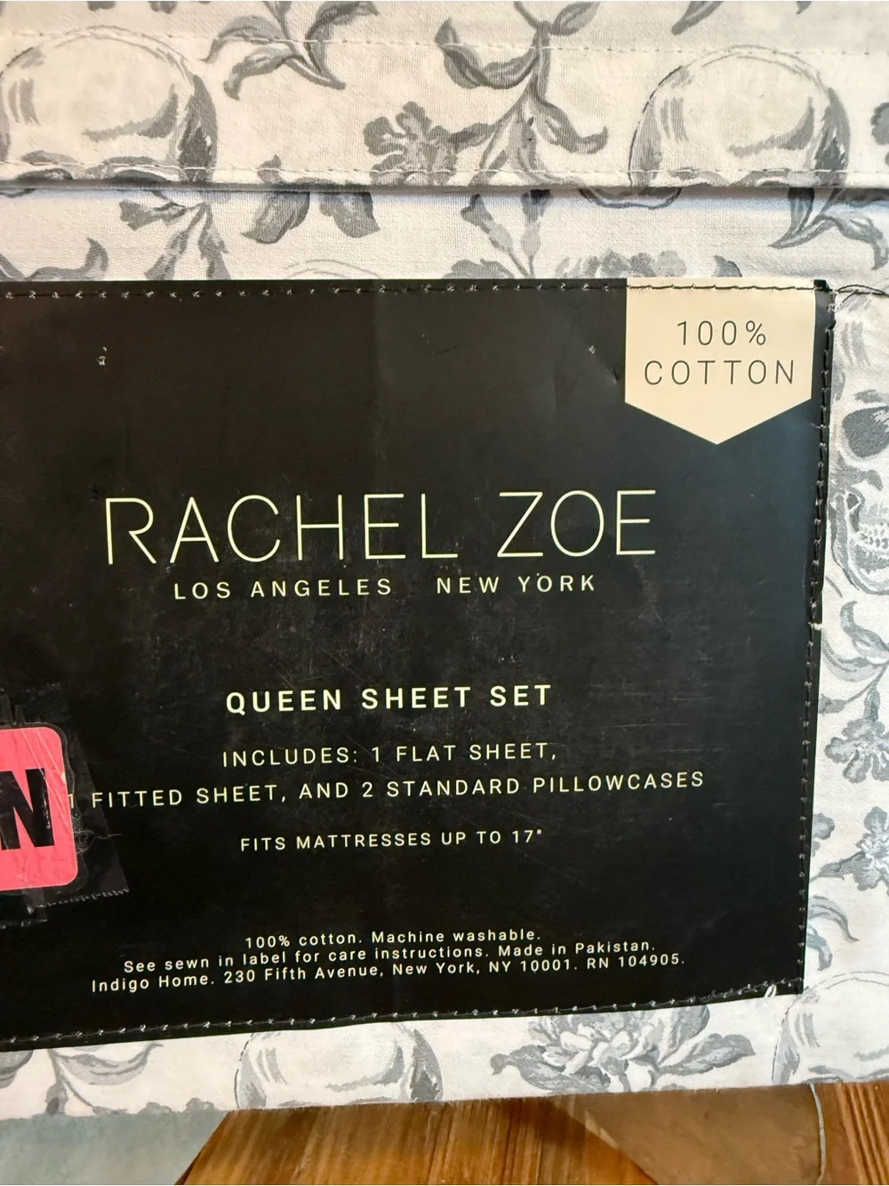 Rachel Zoe Queen Sheet Set NWT Cotton Summerween Halloween Skulls Floral 💀
